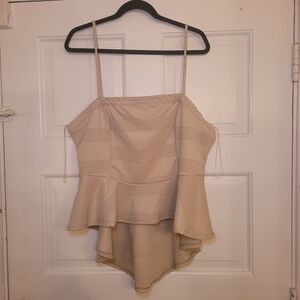 Zenobia Spaghetti Strap Square Neck Peplum Blouse